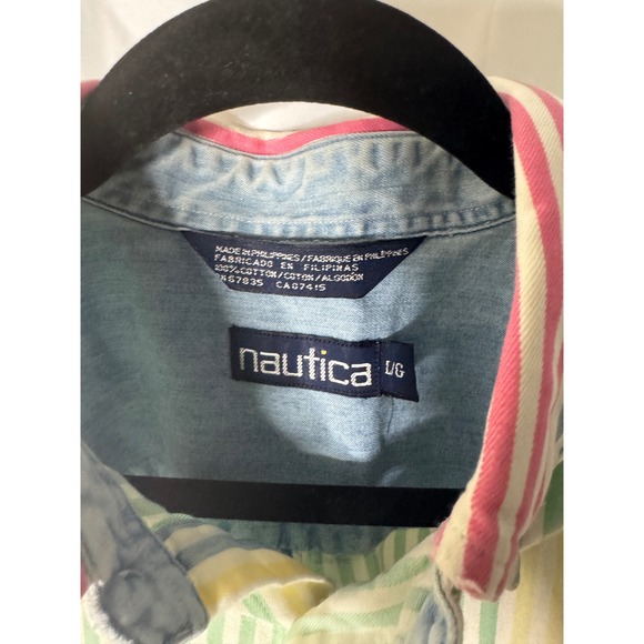 Nautica Multicolor Striped Long Sleeve Button Down Shirt Mens Large - Picture 5 of 11